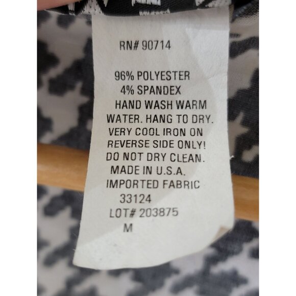 MSK Womens Houndstooth Sequin Cardigan Medium Polyester/Spandex Black/White - Picture 4 of 4